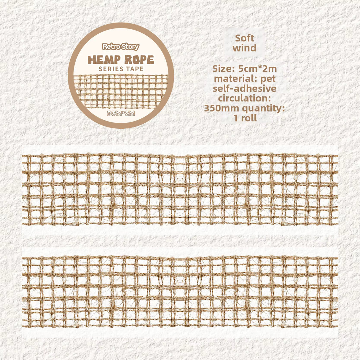 Add a cozy touch to your crafts with the Retro Story Hemp Rope Series Kiss Cut PET Tape. Each kiss‑cut piece is easy to peel and perfect for decorating journals, planners, pen‑pal letters, scrapbooks, and gifts. The soft vintage themed motifs give your pages a gentle, retro touch that feels both cute and calming.