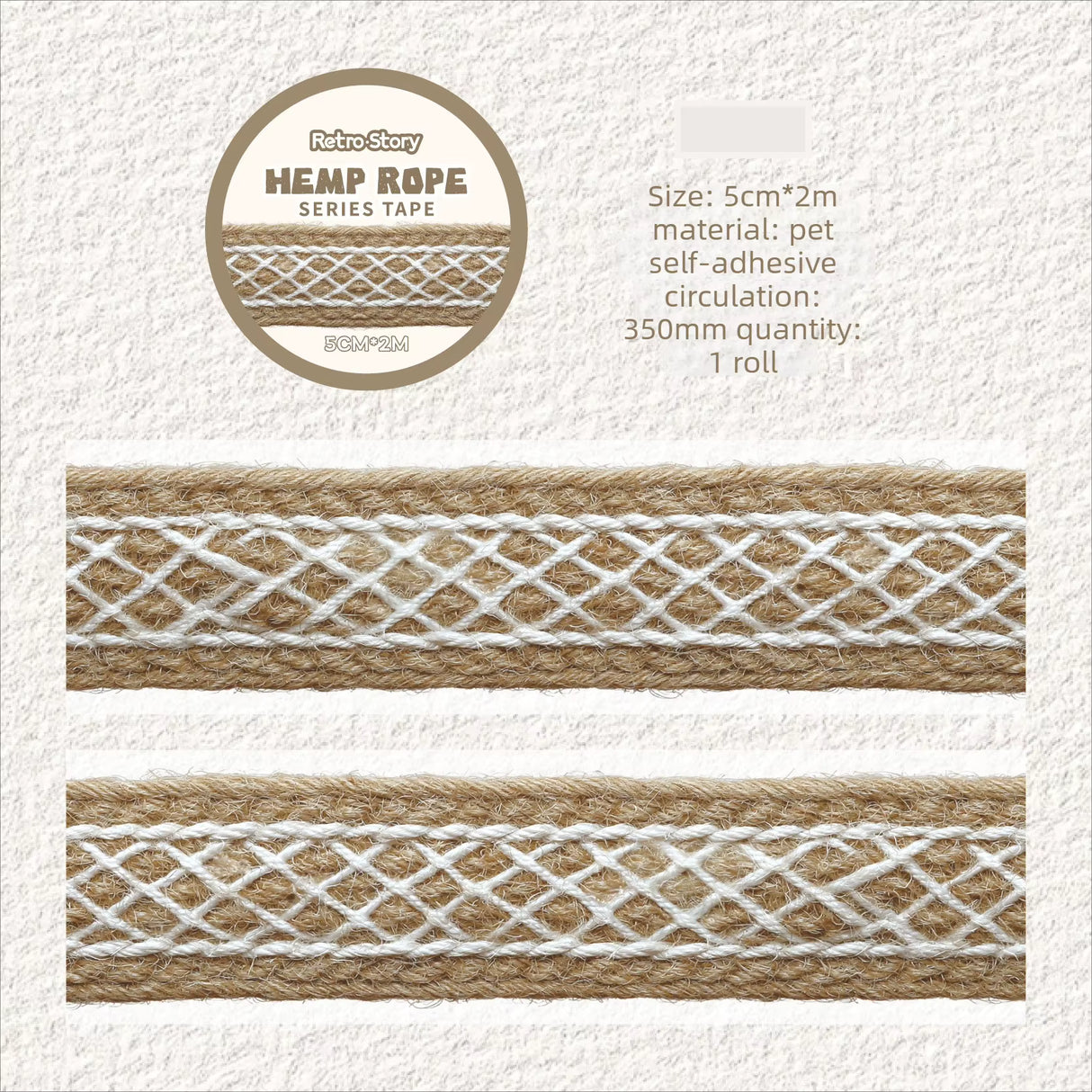 Add a cozy touch to your crafts with the Retro Story Hemp Rope Series Kiss Cut PET Tape. Each kiss‑cut piece is easy to peel and perfect for decorating journals, planners, pen‑pal letters, scrapbooks, and gifts. The soft vintage themed motifs give your pages a gentle, retro touch that feels both cute and calming.
