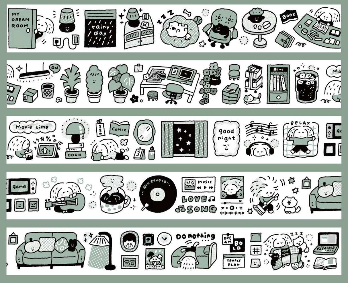 RiN! Studio - My Dream Room Washi Tape
Volume 50: Today we bring you the <my dream="" room=""> category, which has captured the beautiful room Rin is picturing in her life as an artist:)</my>