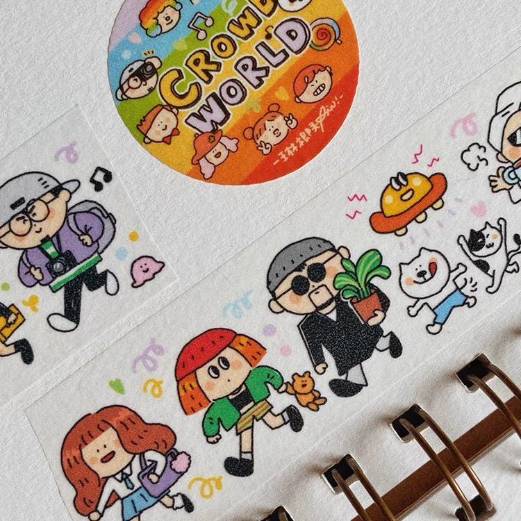 Volume 6:
Today we bring you the <crowd world=""> category, we are living in such an amazing world and we are all part of it! Isn't it the beauty of the world?
Full roll: 30mm wide x 5m long (5 loops)
Materials: Washi tape on release paper</crowd>