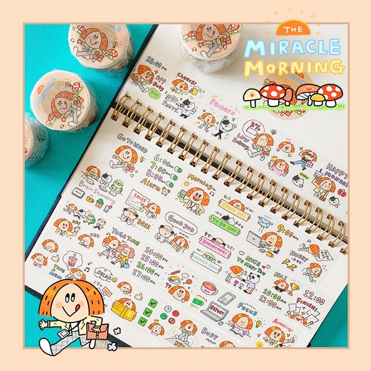 RiN! Studio - Office Life Washi Tape
Volume 3: Today we bring you the <work diary=""> category, which has captured the beautiful life Rin is experiencing everyday at work:)
Materials: Washi tape on release paper
Full roll: 3cm wide x 5m long </work>