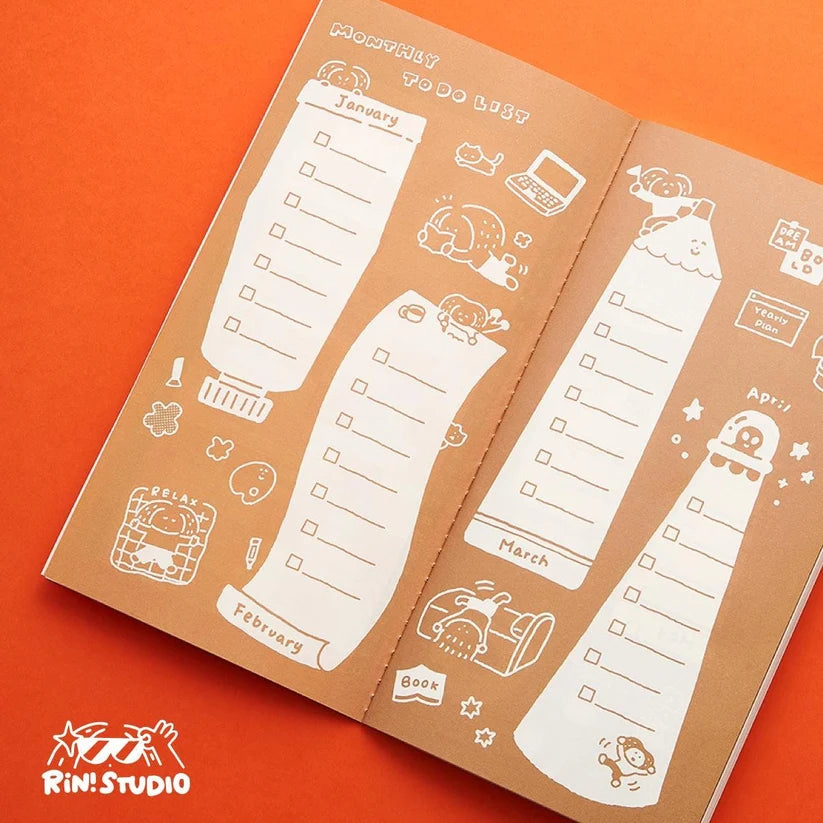 TN Size Monthly Planner · 48 pages Monthly, slim, and sized for a Traveler's Notebook - light enough to actually leave the house with you. For anyone who wants the plan without the weight. It's the little things that matter.