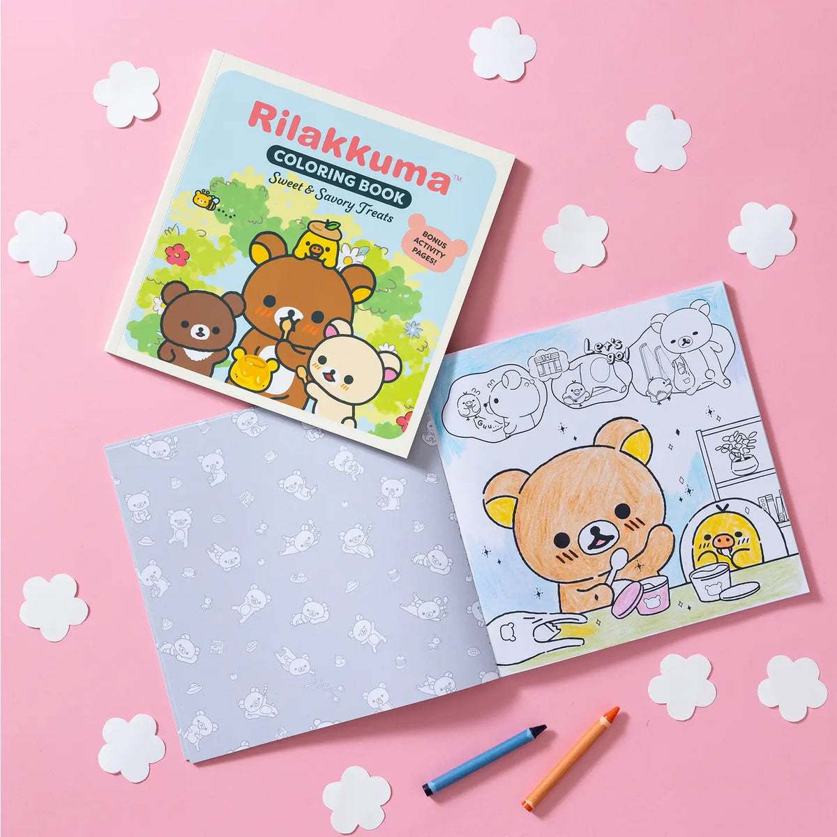Join the lazy bear Rilakkuma and friends for an adorable coloring adventure full of sweet and savory treats, from berries and cakes to hamburgers and pizza. This book is one of the first in a new series of officially licensed Rilakkuma coloring books!
Rilakkuma, meaning “bear in relaxed mode,” is beloved worldwide for its irresistible kawaii cuteness. Now, for the first time, you can collect a series of cute and cozy coloring books featuring Rilakkuma, Korilakkuma, Chairoikoguma, Kiiroitori, and friends. T