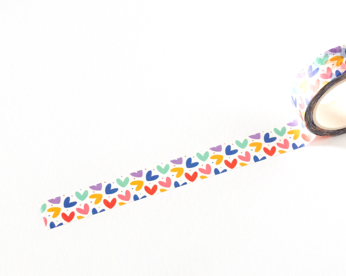 Decorative washi tape featuring a repeating pattern of hand-drawn colorful hearts in a playful, modern style. Perfect for planners, journals, gift wrapping, scrapbooking, and creative projects. Easy to tear, repositionable, and residue-free.
🌈 Key Features:
Dimensions: 15mm wide x 10 meters (32.8 feet) in length
Contains: 1 washi tape roll
High-quality washi tape material
Easy to tear and reposition
Perfect for scrapbooking, journaling, and crafts
