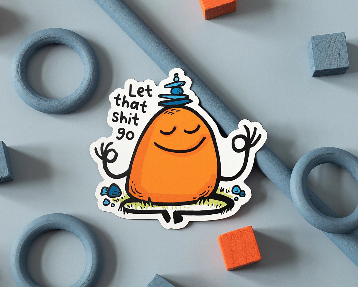 A bold, funny vinyl sticker featuring an illustrated character reminding you to let things go. Designed to add humor and personality to laptops, water bottles, notebooks, and more. Made from high-quality vinyl that’s waterproof, weather-resistant, and built to last.
🌟 Key Features:
• Dimensions: 2.75 x 3 inches
• High-quality vinyl material
• Waterproof and weather-resistant
• Ideal for personalizing any surface