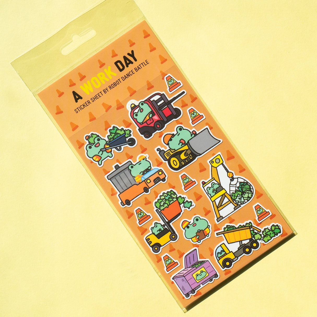 This is part of a new series of sticker sheets that feature different "days".
There are 15 individual stickers on the sheet full of bizness success.
They are vinyl stickers on a clear plastic sheet with a backing card and packaging that's ready to display.