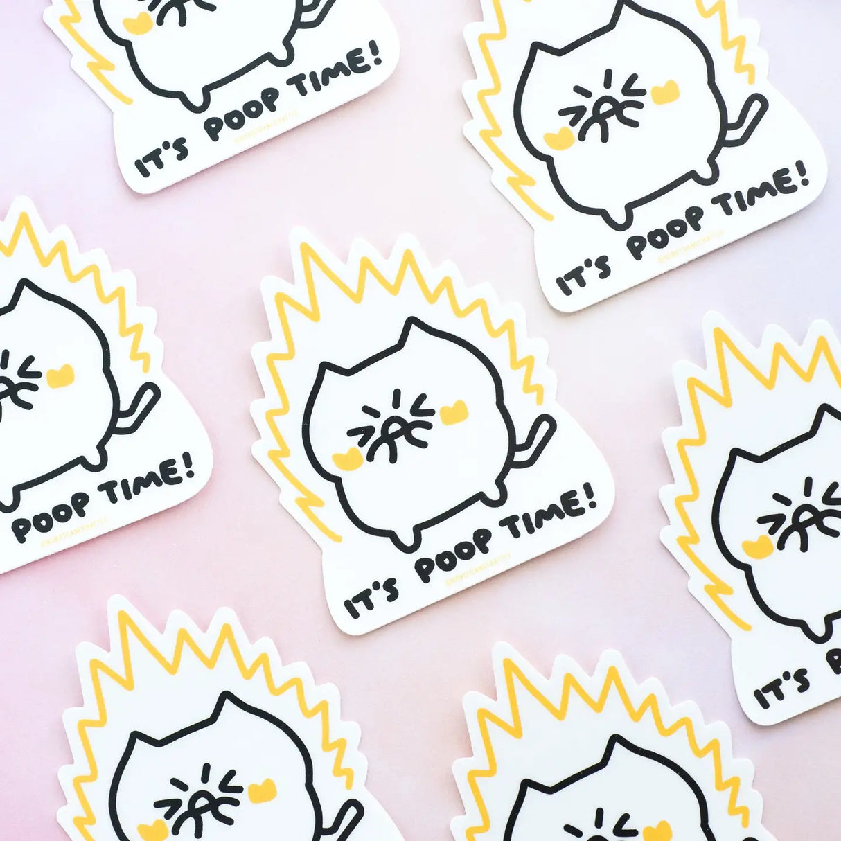 Robot_Dance_Battle It's Poop Time Cat Sticker