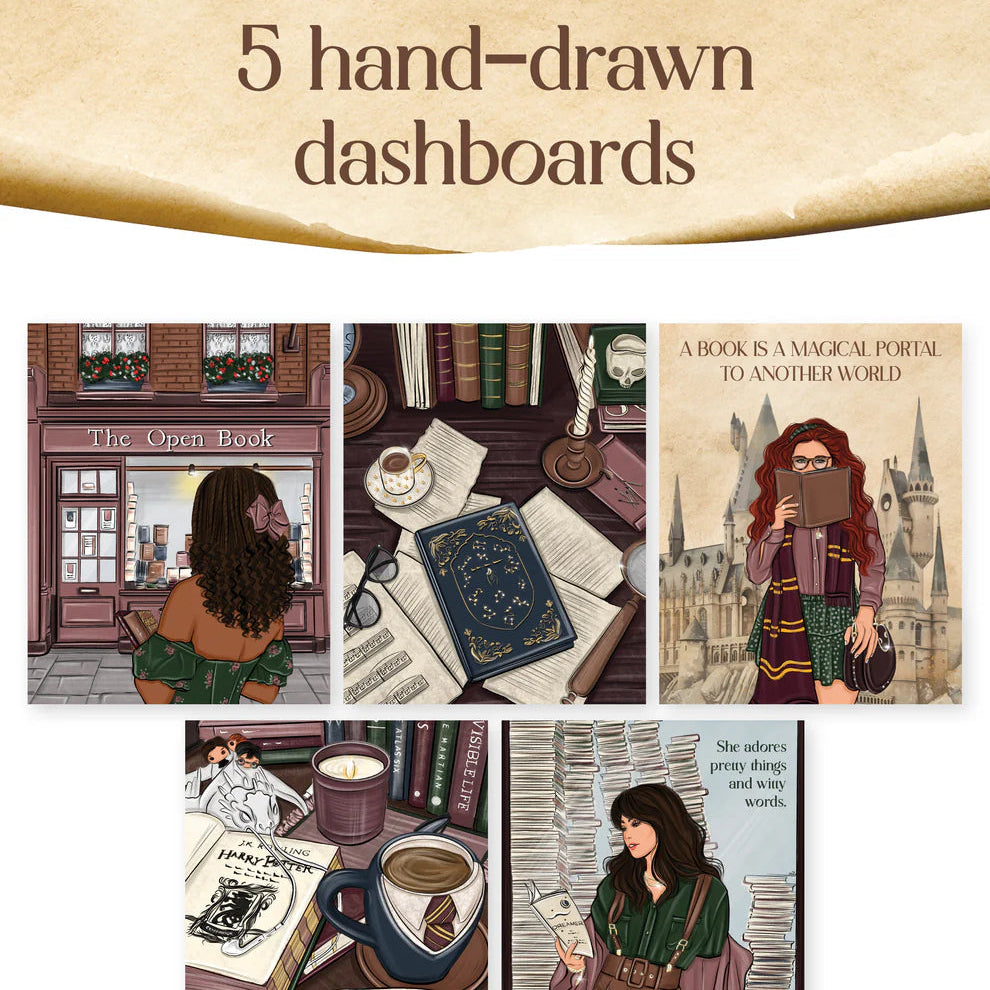 Step into the world of classic literature with the Dark Academia All Booked Up Journal. Perfect as a book journal, reading planner, or book planner, it’s designed for those who love the charm of old libraries and the allure of Dark Academia. Capture your reading lists, reflections, goals, and inspirations in this elegant companion that blends style with function. Enhance your literary journey with every page.
Track Your Reading Journey: The Book List section allows you to document titles, au