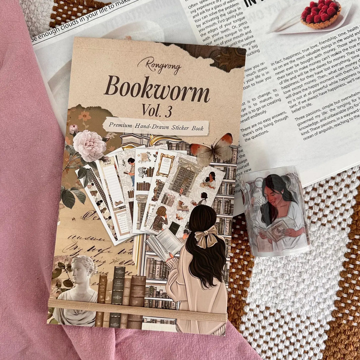 Immerse yourself in the light academia aesthetic, where the beauty of reading and the elegance of learning are romanticized. "Rongrong's Bookworm Vol. 3" is more than just a sticker book; it's an invitation to romanticize your life and reading habits, to find joy in the quiet moments spent between the pages of a book.
This sticker pack has 24 pages of hand-drawn planner stickers including:
12 pages of functional paper planner stickers
12 pages of transparent decorative stickers