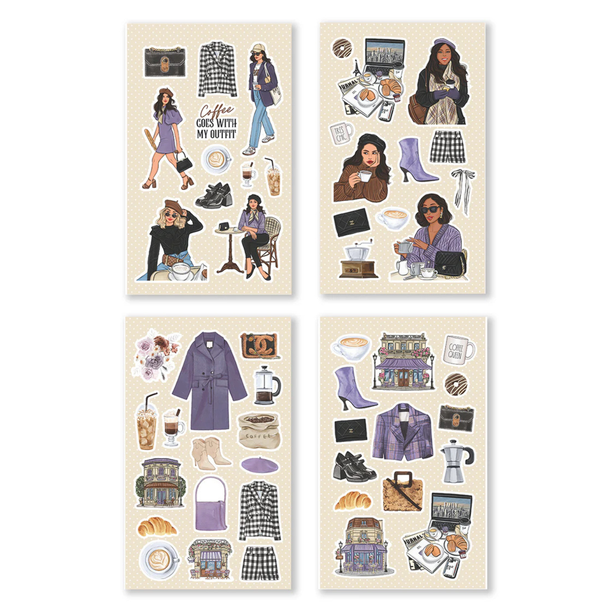 Rongrong Sticker Book - Coffee Queen 2
Indulge your love for coffee and creativity with the Coffee Queen Sticker Book 2! This must-have collection for coffee enthusiasts and crafters offers a delightful array of charming, hand-drawn designs, perfect for decorating planners, journaling, and crafting unique projects. Infuse your daily routine with warmth and joy through these beautifully designed, caffeine-inspired stickers! ☕✨
Key Features:
25 Pages of Hand-Drawn Stickers: Enjoy a diverse collection