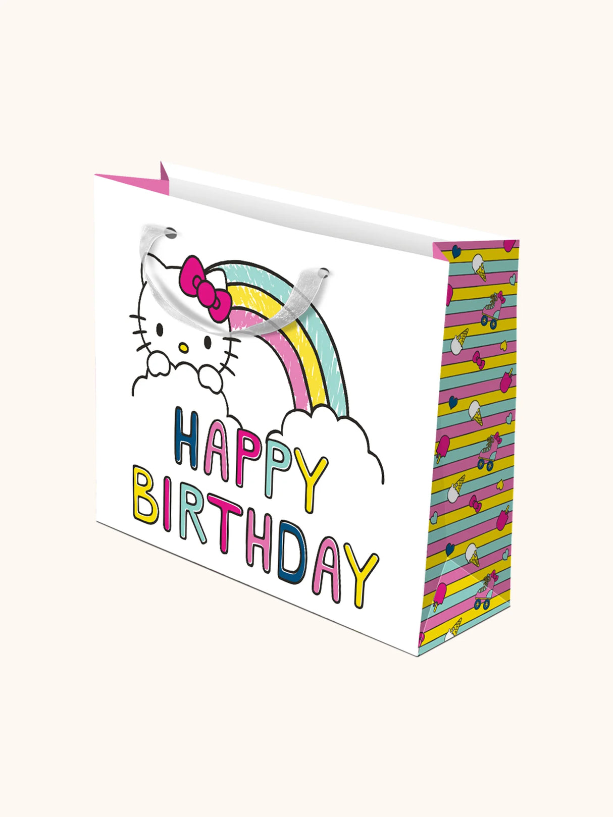 Hello Kitty Retro Rainbow Happy Birthday Medium Gift bag