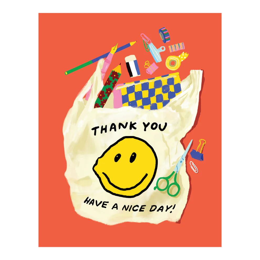 Our first Stationery Store Day cards!
This card features a shopping bag filled with all the stationery goodies!
Blank inside
Includes 1 postcard
Artwork property of Karen Schipper