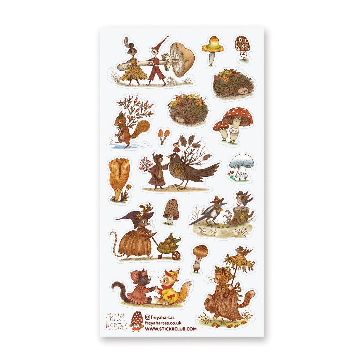 🍄🐦 Featuring cozy critters and forest treasures, @freyahartas captures the magic of autumn with this storybook-like set. Birds share warm hellos, cats don their finest fall attire, and hedgehogs curl up beneath blankets of leaves. Bring on sweater weather!