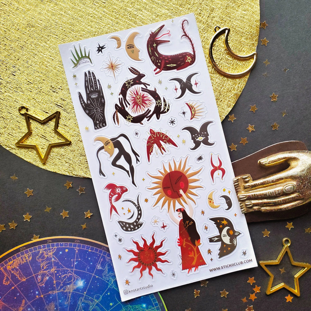 🎇💫 In @knstartstudio’s magical solstice, the sun and moon don’t just rise and set, they dance, boogie, and weave their own tall cosmic tales. With mystical creatures, dreamlike moon spirits, and radiant suns, this set is a celebration of that rare moment when light and darkness meet, mingle, and spark a little mischief.