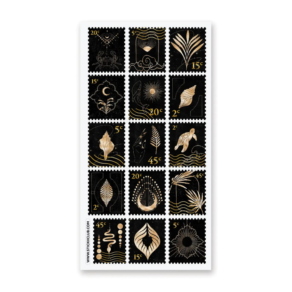 STICKII - Golden Sealife Stamps Sticker Sheet
Sticker stamps that illustrate the magic of nature. ✨
Top Coating: Gold foil
Adhesive Layer: PVC (plastic)
Backing Layer: Clear PET
6.69" x 3.54".
Weight - 0.03lbs.
1 sheet included 