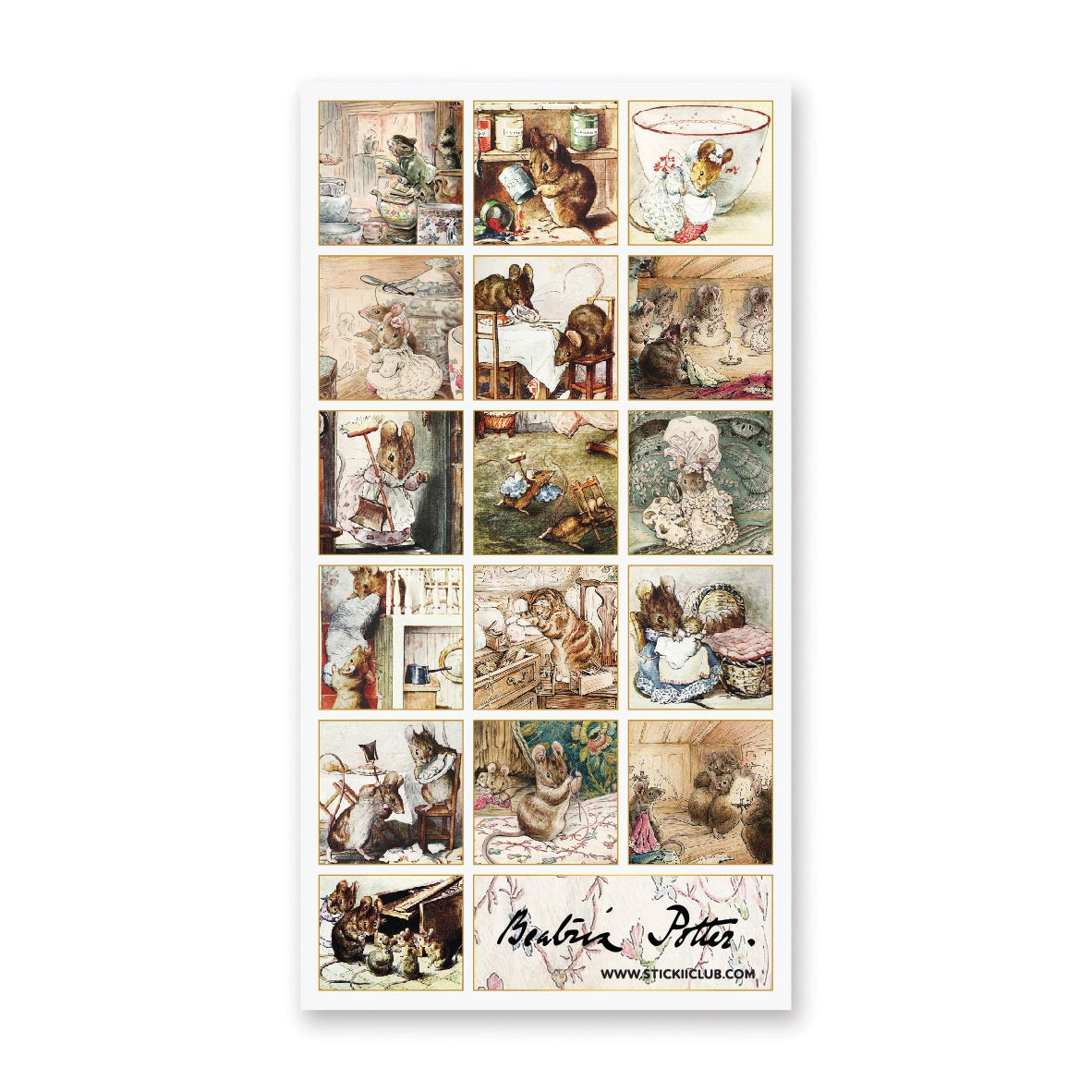 🕯️🐭 Step into a charming little world where mice bustle about in dainty aprons and waistcoats, tending to their snug homes. From sipping tea beside a warm fire to stitching quilts by candlelight, this set by Beatrix Potter is steeped in gentle whimsy and timeless coziness.