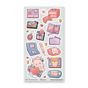 🎮🐰 Press start on a world of pastel-powered pixel playtime by @chezalbi! From cute consoles and handheld adventures to adorable characters cheering you on with hearts and high scores, this sheet has every gaming element!