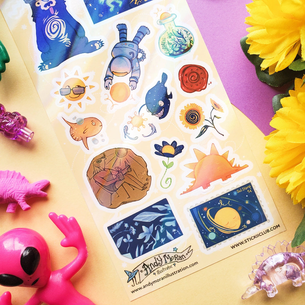 ☀️✨ Turn up the cosmic heat with @wizard.legs’ brilliant solar squad! From a chilled-out sun bear and a groovy dino-sun to a slick sunfish just vibing in its own bubbles, this sun-themed entourage has range while sunflowers, space explorers, and stellar oddballs whirl around in radiant orbit. It’s a whole universe of suns, each shining in their own wonderfully weird way.