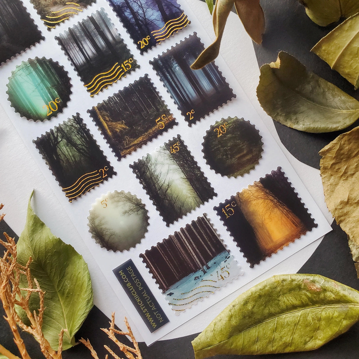 STICKII - Wildwood Wonder Stamps Sticker Sheet
🌫🌲 Travel into the depths of the enchanting woods with this captivating set of beautifully haunting woodland sticker stamps. Let this sheet be your guide as you unveil the hidden wonders that await amidst the mystical forest.
Top Coating: Gold foil
Adhesive Layer: PVC (plastic)
Backing Layer: Clear PET
6.69" x 3.54".
Weight - 0.03lbs.
1 sheet included 