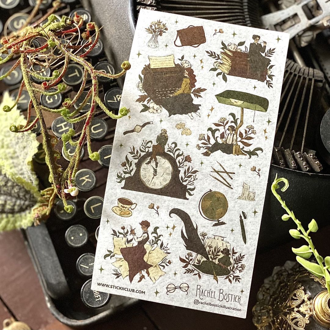 STICKII - Writing Whimsy Sticker Sheet
How fun are these little desk friends?! Wouldn’t you love to have a little helper just living on your desk? ✍️📚✨
Art by: @rachelbostickillustration
Top Coating: None
Adhesive Layer: Washi
Backing Layer: Clear PET
1 sheet included 