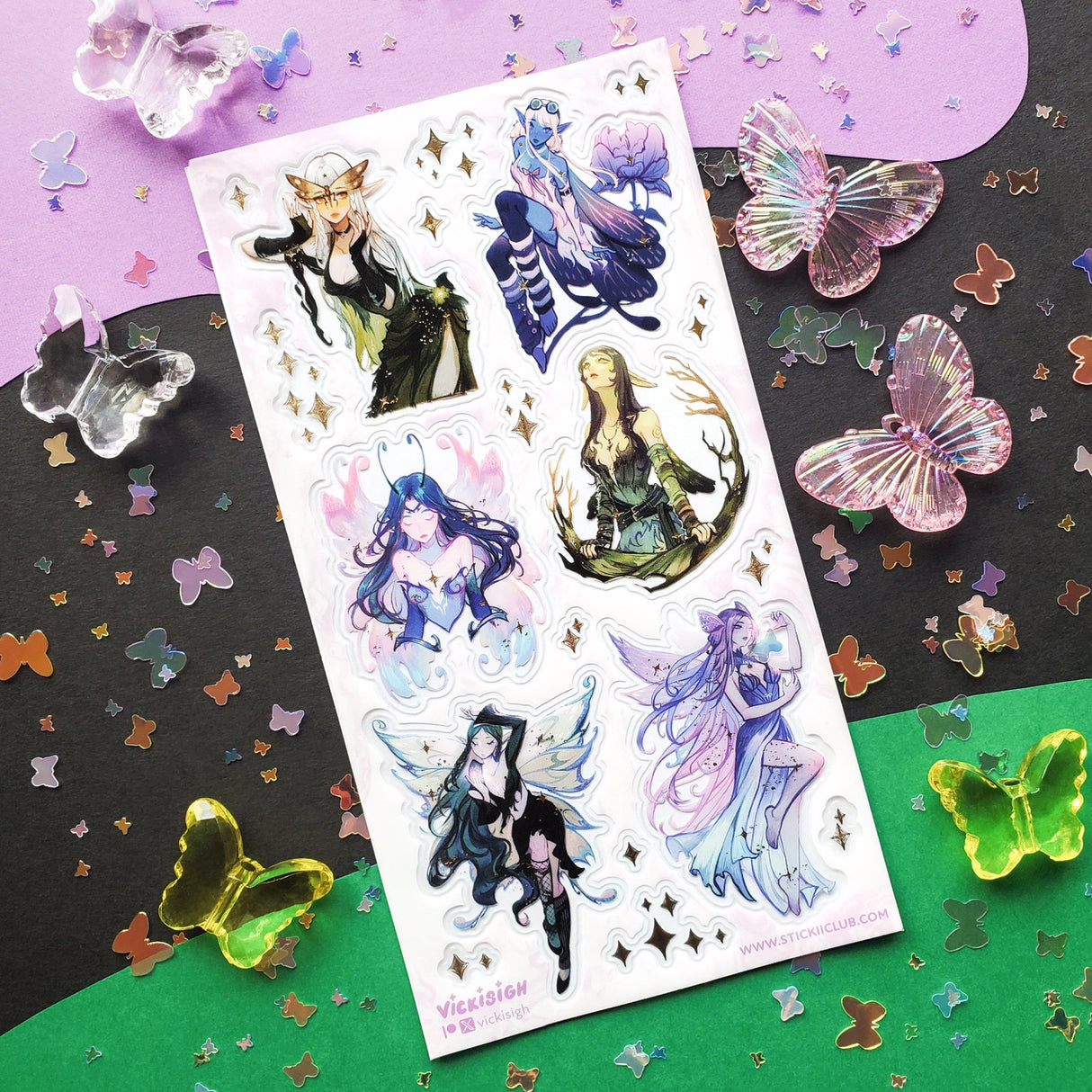 STICKII Enchanted Forest Faes Sticker Sheet
🧚 Get IN human, we’re going magicking! These fae by @vickisigh are here with fierce looks and forest flair to cause some magical mayhem cause isn’t that the best kind?