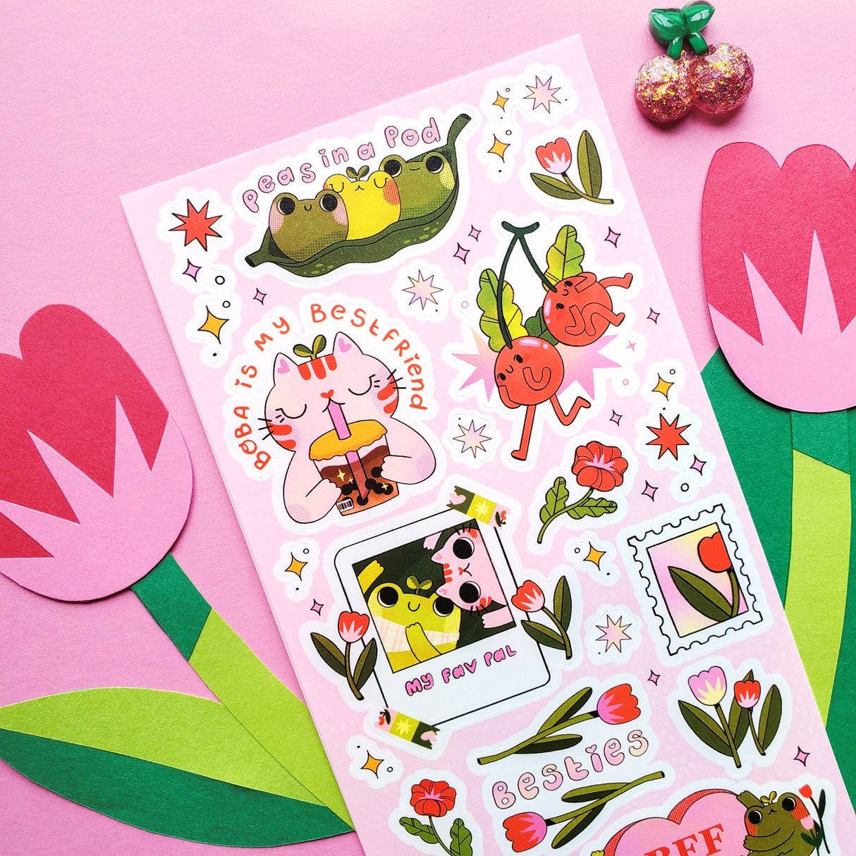 Whether your bestie is that perfect cup of boba tea or your fluffy fur baby, youâll adore this swoon-worthy sheetâperfect for sending your bestie some love!