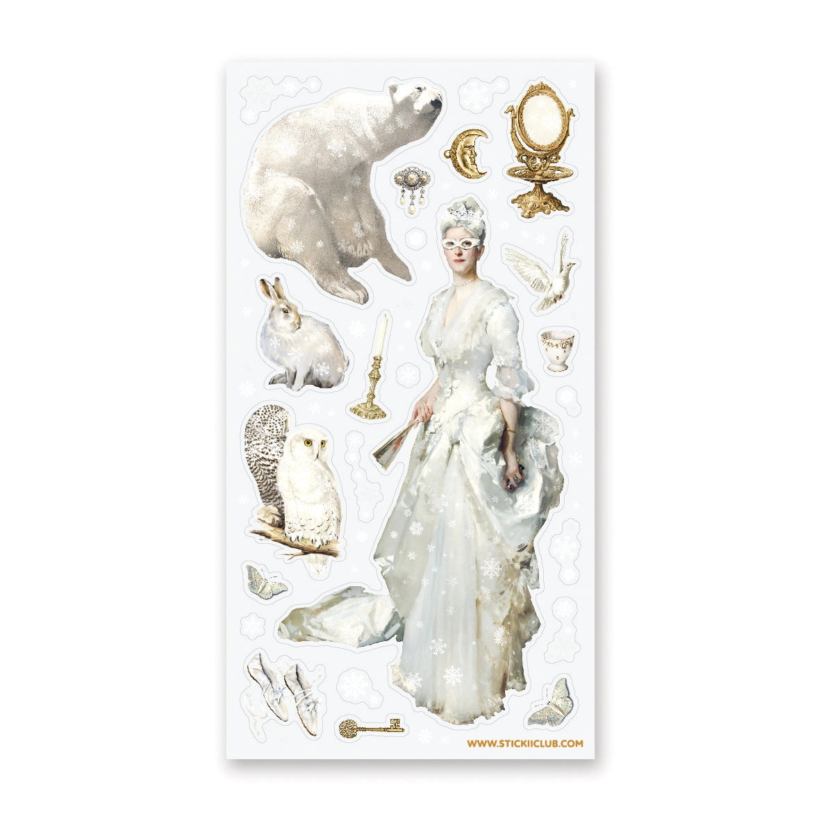 STICKII Kingdom of the Snow Queen Sticker Sheet
❄️ 👑 A shimmering Snow Queen stands at the heart of this magical set, surrounded by softly painted animals, golden heirlooms, and drifting snowflakes.