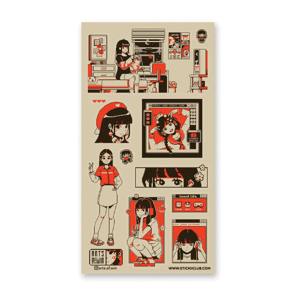 STICKII Pixel Life Sticker Sheet