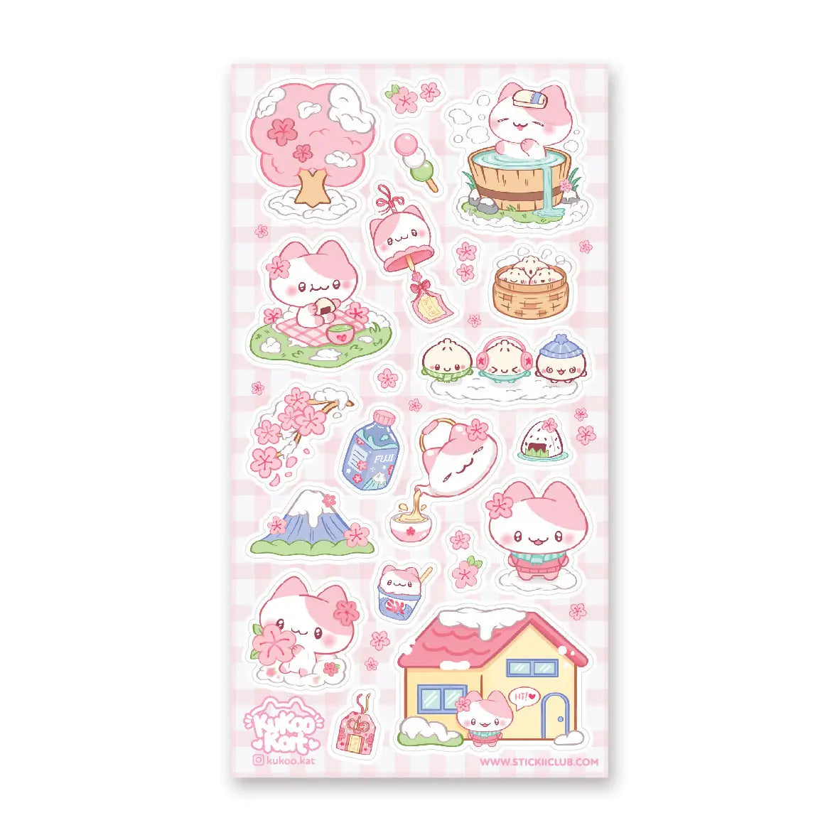 STICKII Sakura Snow Day Sticker Sheet Cherry Blossom