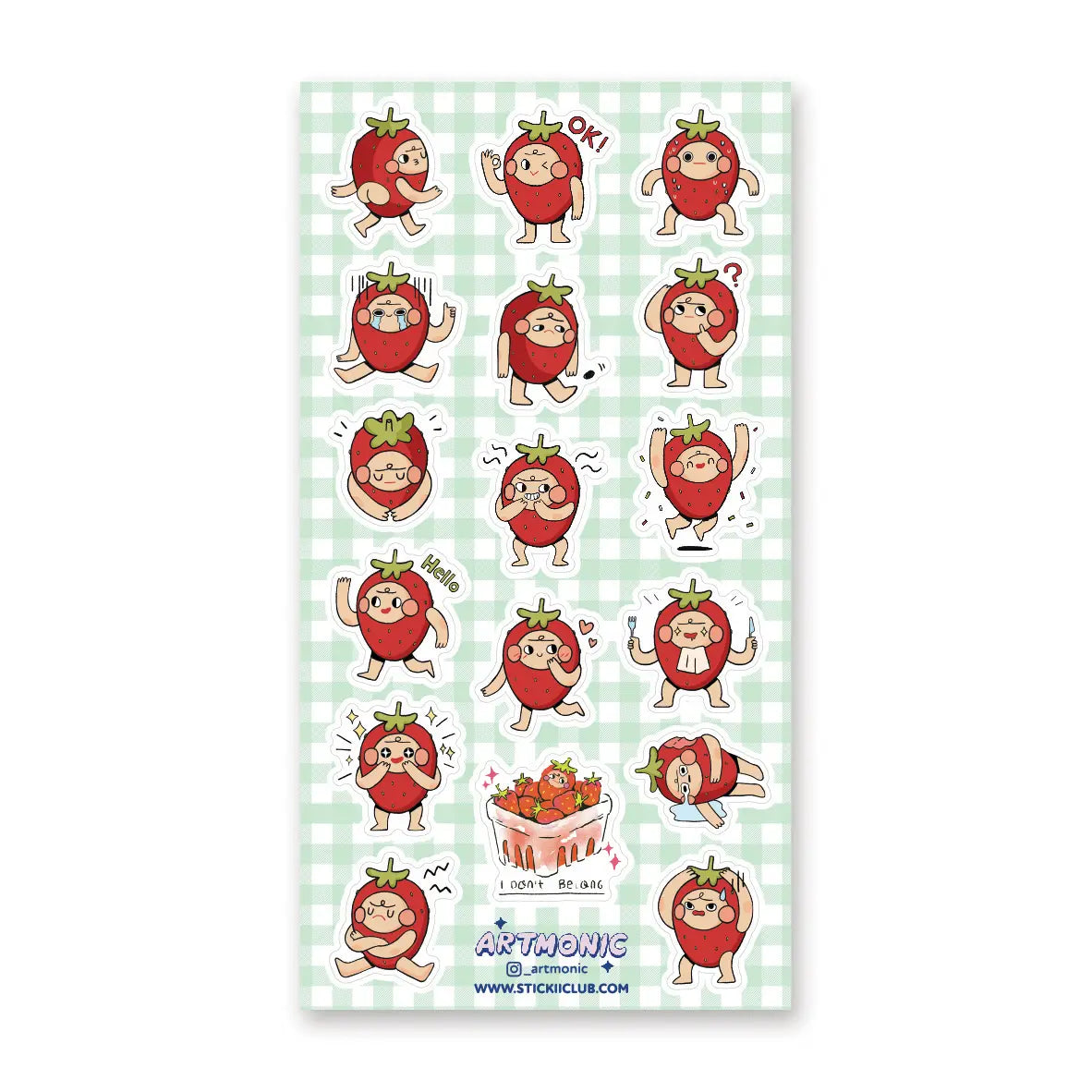 STICKII Strawberry Feels Sticker Sheet Artmonic