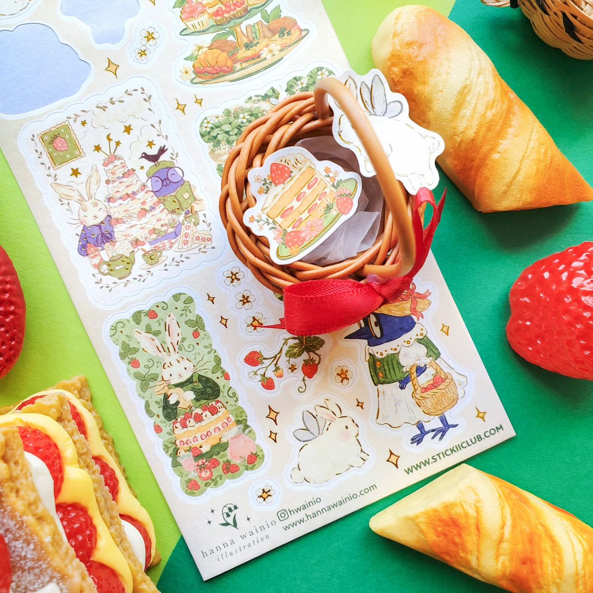 đđ Bunnies, birds, and strawberriesâoh my! @hwainioâs adorable friends are gathering the juiciest berries, then turning them into the dreamiest desserts. From towering cakes and dainty tea treats to garden picnics, itâs definitely a berry good time to be had!
Art by: @hwainio
Top Coating: None
Adhesive Layer: Paper
Backing Layer: Clear PET
6.69" x 3.54".
Weight - 0.03lbs.
1 sheet included 