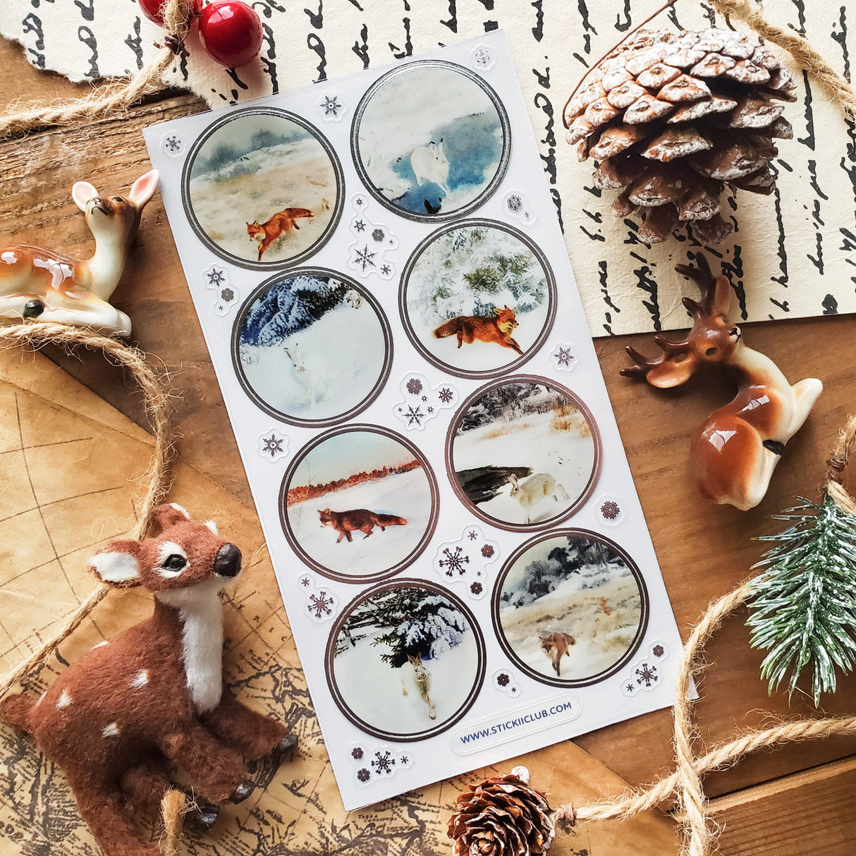 STICKII Through the Snow Seals Sticker Sheet
🦊🐇 Step into a storybook winter! This set captures quiet moments in nature — glistening snow, icy streams, and the soft stillness of a woodland blanketed in white.