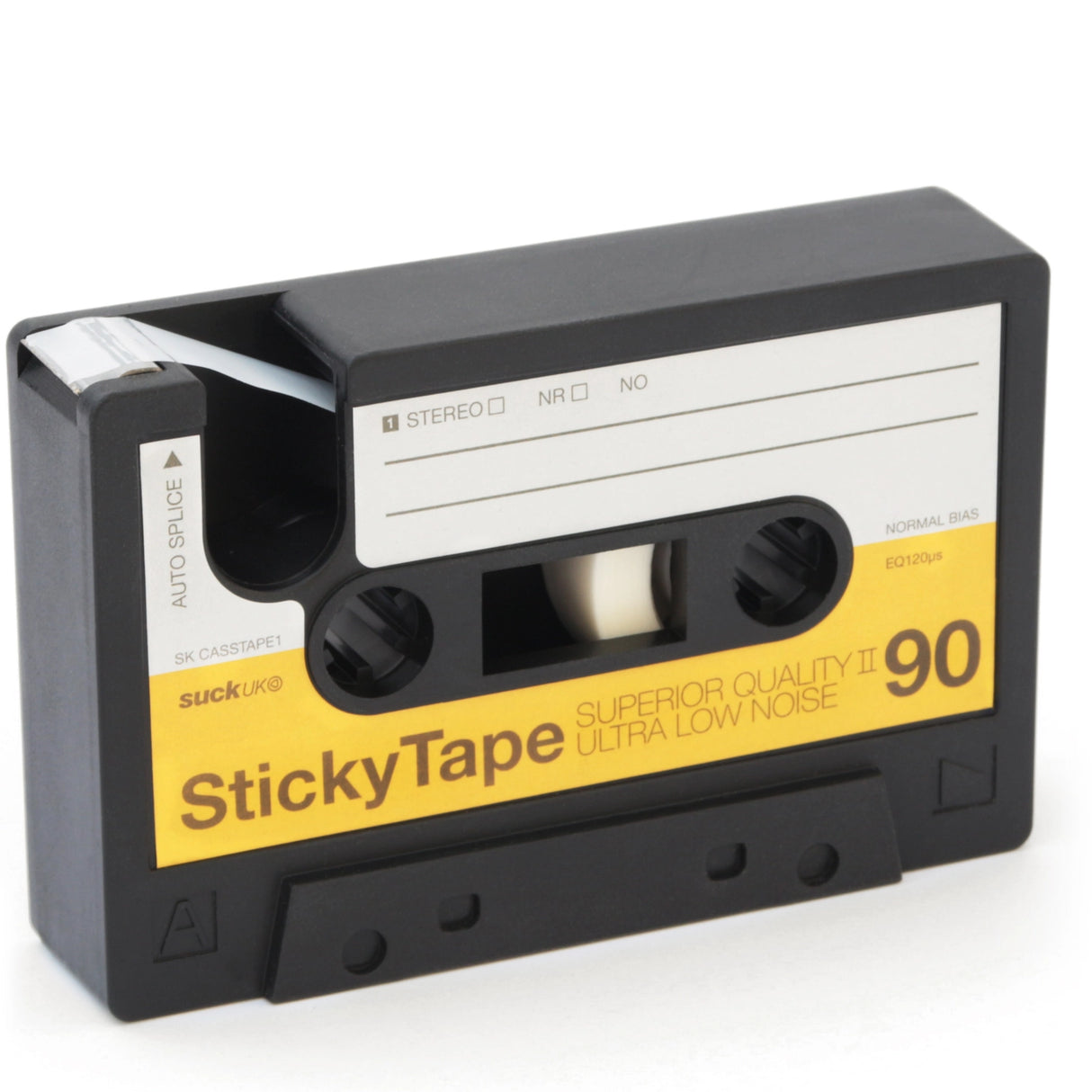 So retro it hurts! Oversize cassette tape reimagined to hold and dispense sticky tape. Made from chunky heavyweight rubber that will grip your desk. Does everything a tape dispenser would normally do, but with buckets of nostalgic charm. A great gift for the old-school music geek in your life.