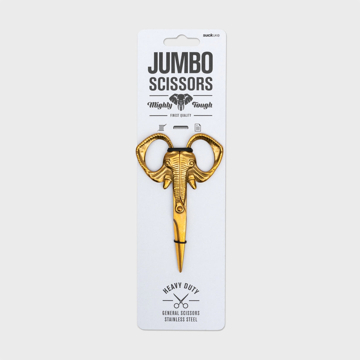 Big, bold, and beautifully designed — these No Bull! Jumbo Scissors are shaped like an elephant, combining strength, precision, and a touch of wild charm. With sharp stainless steel blades and a brass-plated finish, they’re perfect for everything from crafts to haircuts — and guaranteed to stand out on any desk or dressing table.