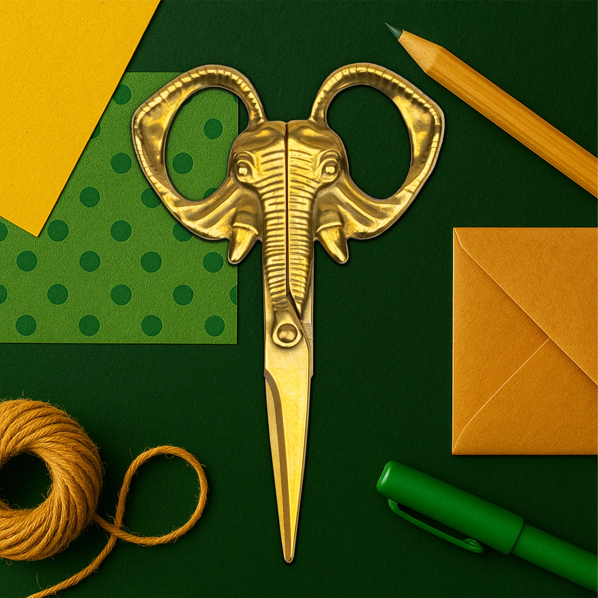 Big, bold, and beautifully designed — these No Bull! Jumbo Scissors are shaped like an elephant, combining strength, precision, and a touch of wild charm. With sharp stainless steel blades and a brass-plated finish, they’re perfect for everything from crafts to haircuts — and guaranteed to stand out on any desk or dressing table.
