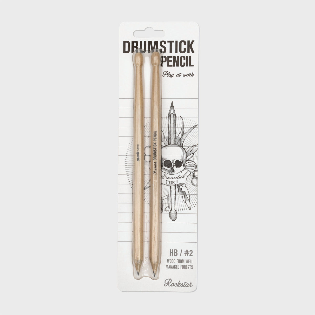SUCK UK Drumstick Pencils
Some ideas arrive quietly. Others arrive in the middle of a drum break. Whether you're composing a rock-balled or just avoiding maths homework, drumstick pencils are always ready for an impromptu drum solo on the rim of your mug. Tap your way through the day with a pair of drumsticks that occasionally double as pencils. An ideal gift for fidgety creative thinkers.
Pair of pencils shaped like drumsticks.
Made from responsibly sourced wood.
Quiet alternative to a full-size drum kit