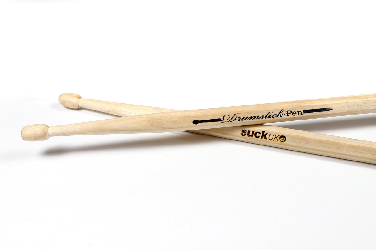 For desk drummers, restless tappers & future rock legends. A pair of drumsticks cleverly disguised as pens, ready for meetings, maths lessons or impromptu solos on the nearest tabletop. Perfect for anyone convinced they're the next Phil Collins. Practice your paradiddles, look busy at work, then get back to annoying the neighbours. Smaller than a drum kit, cheaper than a drum kit, and considerably easier to fit in a pencil case. A great gift for fidgety fingers.
Black Ink
Ballpoint pens shaped like dru
