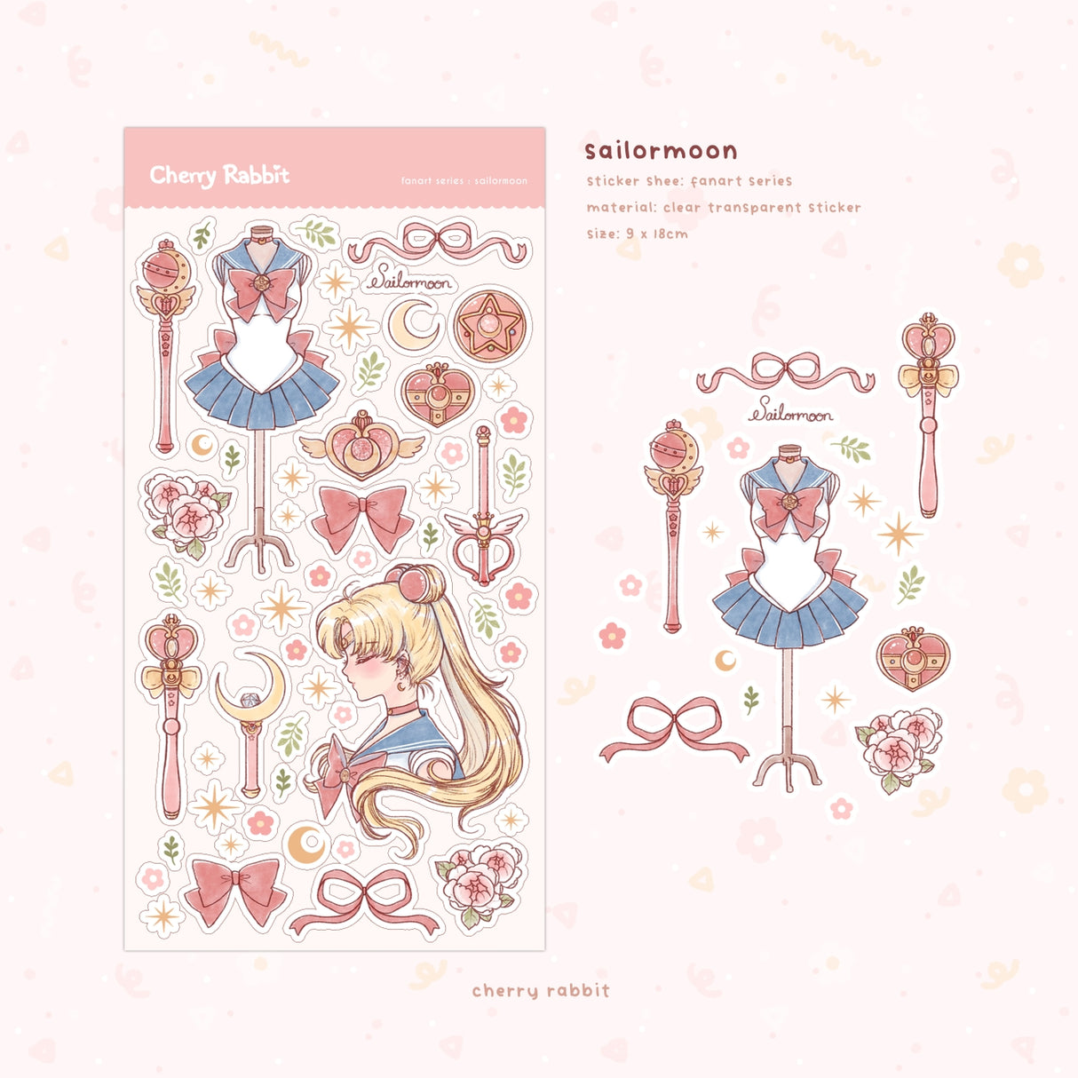 Cherry Rabbit Sailormoon #2 Sticker Sheet