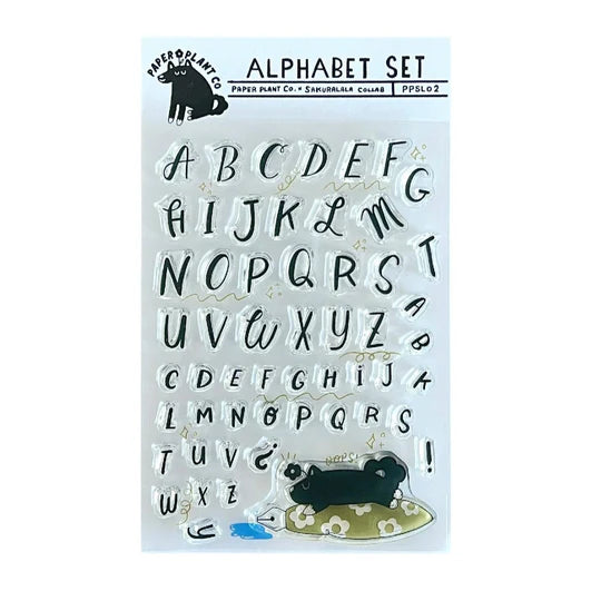 Clear stamp "Vincent's Alphabet" was created in collaboration with Paper Plant Co. The owner, Friedia, has a cute alphabet stamp with an atmospheric and gentle typeface.
This stamp set is a collaboration between Sakuralala and Paper Plant Co., a stationery store located in Los Angeles, USA. The dog that appears in the Paper Plants Co. shop logo and clear stamp is Vincent, who is also the store's mascot. These stamps are the perfect addition for your journal or planner!