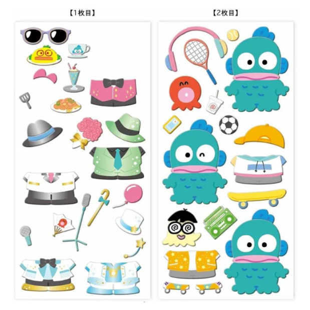 Sanrio "Hangyodon Daily Style" Dress up puffy stickers