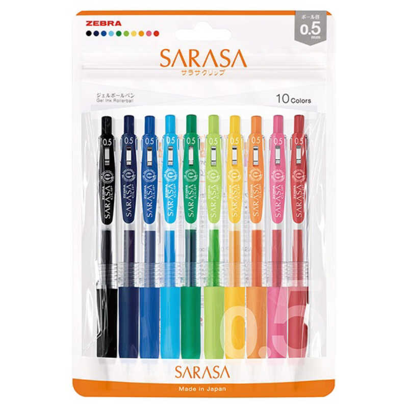 Clip Sarasa de 0,5 mm, juego de 10 colores
