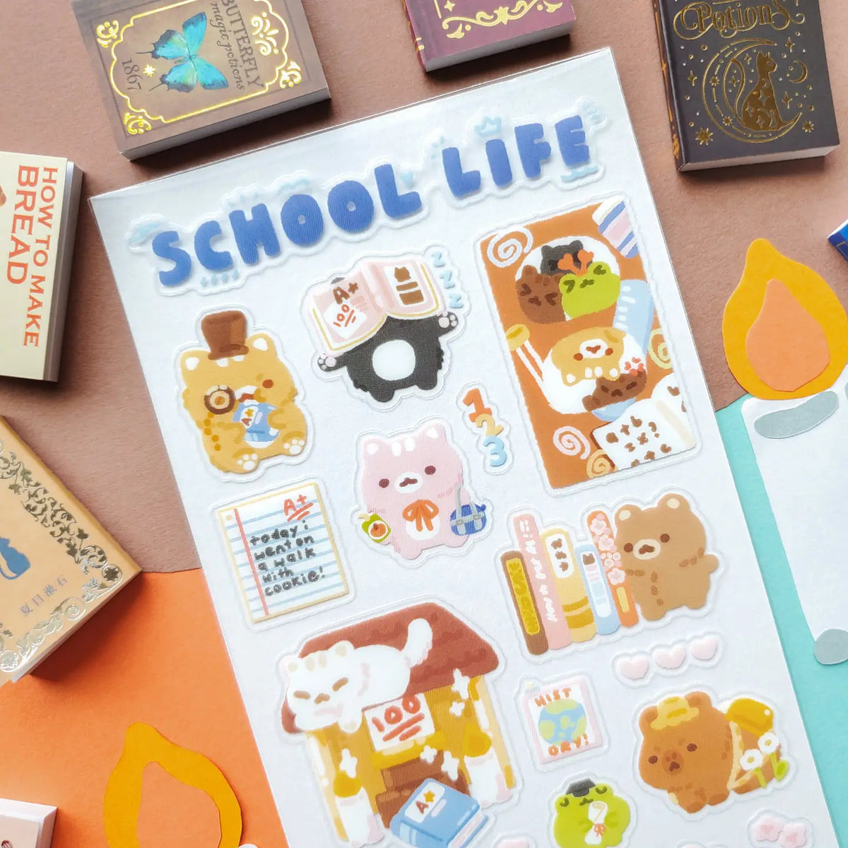 ✏️📖 School is in session, and @mochigardens’ adorable little students are doing their very best… mostly! From acing tests and hauling backpacks to sneaking snacks, falling asleep on textbooks, and tackling some seriously confusing homework, these studious critters know that school life is a mix of hard work and tiny treats. Art by: @mochigardens
Top Coating: None
Adhesive Layer: PVC (plastic)
Backing Layer: Clear PET
6.69" x 3.54".
Weight - 0.03lbs
1 sheet included