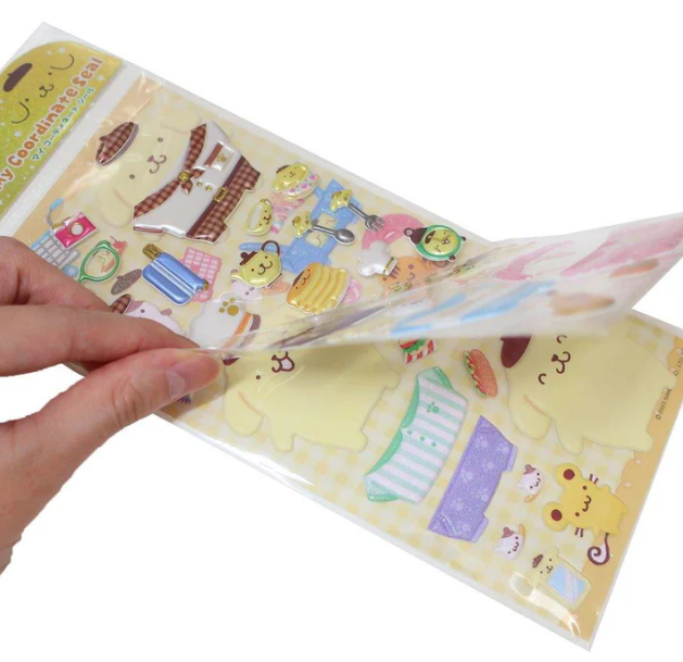 Sanrio "Pompompurin Daily Style" Dress Up Puffy Sticker