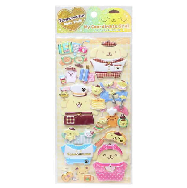 Sanrio "Pompompurin Daily Style" Dress Up Puffy Sticker