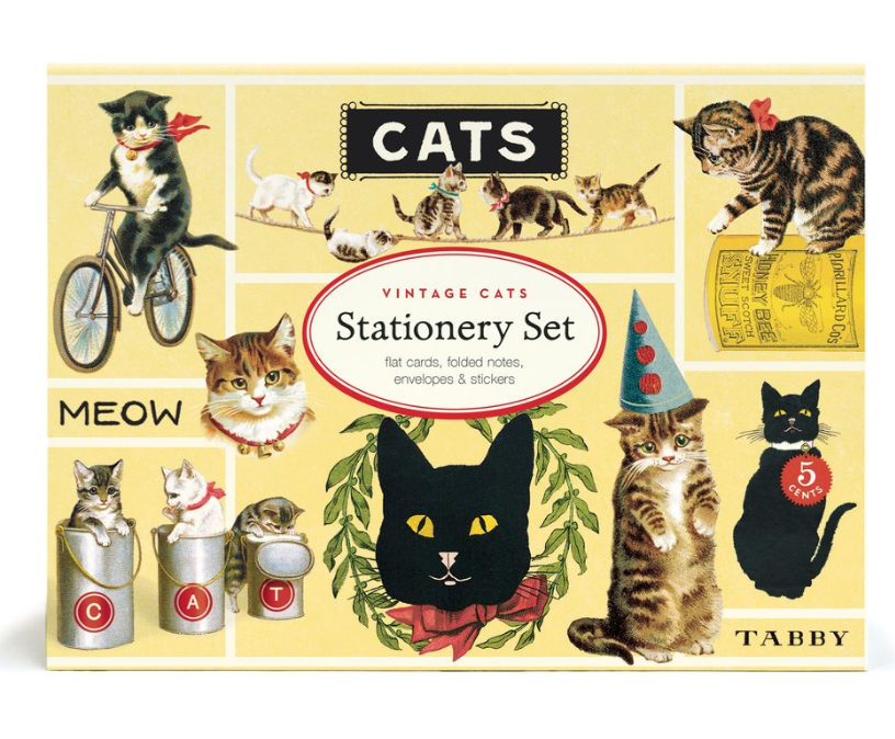 Vintage Cats Stationery Set