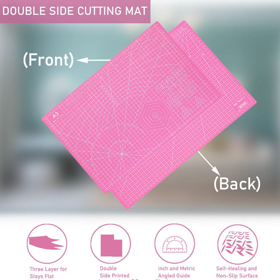 Self-Healing Cutting Mat - A3
Upgrade your crafting workspace with this durable A3 Self‑Healing Cutting Mat, designed to support all your cutting, trimming, and precision‑crafting needs. Whether you're working on scrapbooking, sewing, model building, or everyday DIY projects, this mat provides a reliable, smooth surface that protects your tools and your table.
The self‑healing surface reseals after each cut, keeping the mat looking clean and extending its lifespan. Clear grid lines help you measure, align