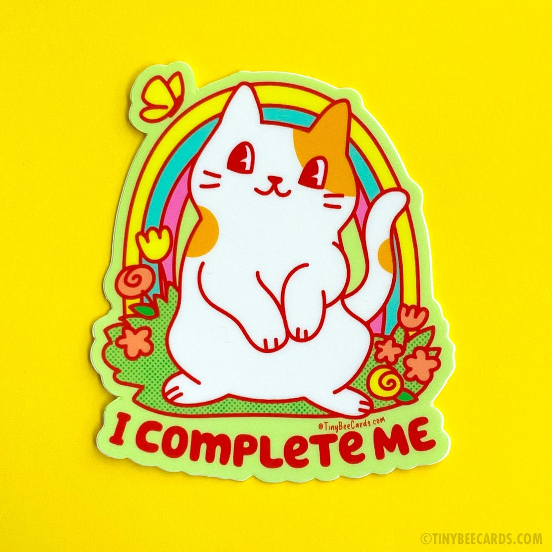 Self Love Cat Vinyl Sticker - I Complete Me