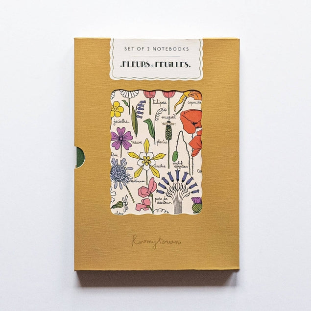 Set of 2 Notebooks - Fleurs Et Feuilles