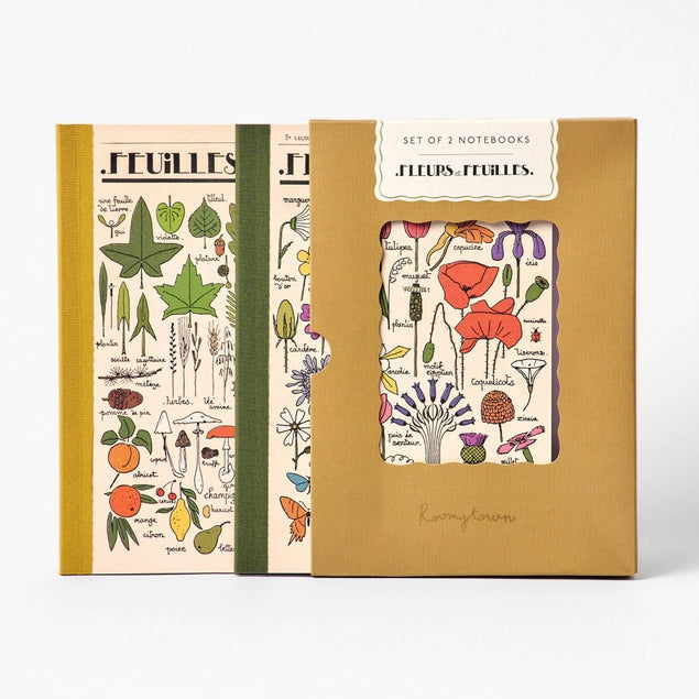 Set of 2 Notebooks - Fleurs Et Feuilles