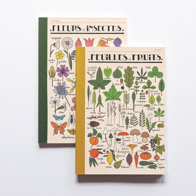 Set of 2 Notebooks - Fleurs Et Feuilles